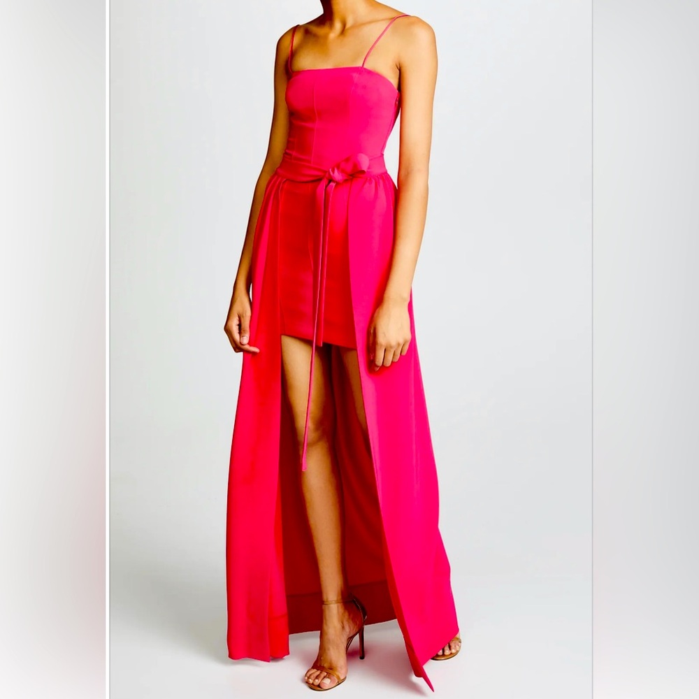 Cinqasept new with tags Gorgeous Red High Low Gianni Gown